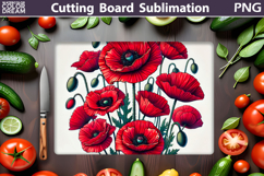 Wildflowers Cutting Board | Poppy Flowers Cutting Board Product Image 1