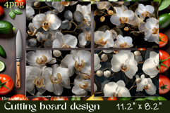 Flowers Cutting Board Sublimation. Vintag Cutting Board Product Image 1
