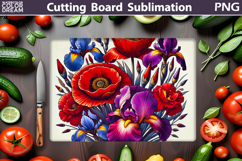 Wildflowers Cutting Board | Poppy Flowers Cutting Board Product Image 1