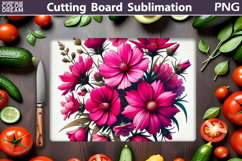 Wildflowers Cutting Board | Pink Flowers Cutting Board Product Image 1