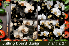 Flowers Cutting Board Sublimation. Vintag Cutting Board Product Image 1