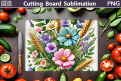 Wildflowers Cutting Board | Pastel Flowers Cutting Board Product Image 1