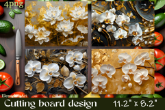 Flowers Cutting Board Sublimation. Vintag Cutting Board Product Image 1