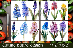 Flowers Cutting Board Sublimation. Vintag Cutting Board Product Image 1