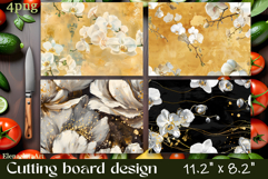 Flowers Cutting Board Sublimation. Vintag Cutting Board Product Image 1