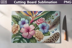 Flowers Cutting Board | Pastel Tropical Floral Cutting Board Product Image 1