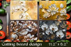 Flowers Cutting Board Sublimation. Vintag Cutting Board Product Image 1