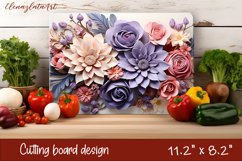 3d Flowers Cutting Board Design | Cutting Board PNG Product Image 1