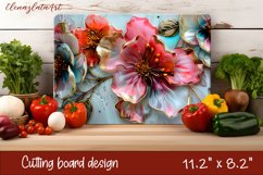 Flowers Cutting Board Design. Glass floral sublimation Product Image 1