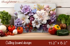 3d Flowers Cutting Board Design | Cutting Board PNG Product Image 1