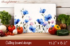 Flowers Cutting Board Design. Meadow Wildflowers Product Image 1