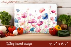 Flowers Cutting Board Design. Meadow Wildflowers Product Image 1