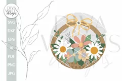 Basket Of Flowers SVG Round Floral Spring Time Design SVG Product Image 2
