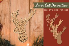 Flowers Deer 3D Lasercut Decoration SVG Product Image 1