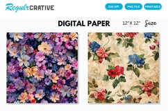Flowers Digital Paper, Flowers Background Product Image 1