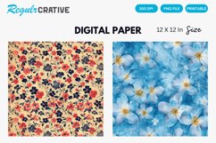 Flowers Digital Paper , Flowers Seamless Pattern Product Image 1