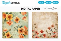 Flowers Digital Paper , Flowers Seamless Pattern Product Image 1