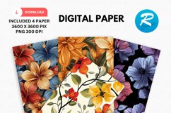 Flowers Digital Paper, Flowers Background Product Image 1