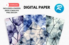 Flowers Digital Paper, Flowers Background Product Image 1