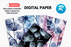 Flowers Digital Paper, Flowers Background Product Image 1