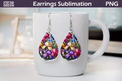 Wildflowers Teardrop Earrings | Iris Flowers Earrings Product Image 1