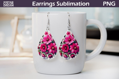 Wildflowers Teardrop Earrings | Pink Flowers Earrings Product Image 1