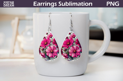 Wildflowers Teardrop Earrings | Pink Flowers Earrings Product Image 1