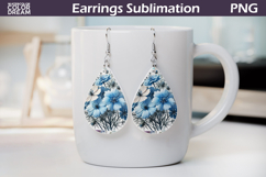 Wildflowers Teardrop Earrings | Blue Flowers Earrings Product Image 1