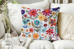 Flowers Embroidery Pattern Digital Paper Bundle Product Image 5