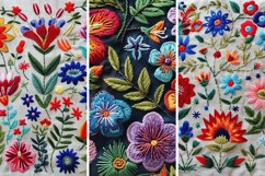 Flowers Embroidery Pattern Digital Paper Bundle Product Image 3