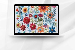 Flowers Embroidery Pattern Digital Paper Bundle Product Image 4