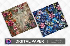 Flowers &amp; Foliage Digital Paper Product Image 1