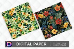 Flowers &amp; Foliage Digital Paper Product Image 1