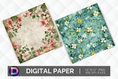 Flowers &amp; Foliage Digital Paper Product Image 1