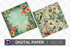 Flowers &amp; Foliage Digital Paper Product Image 1