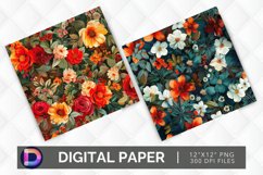 Flowers &amp; Foliage Digital Paper Product Image 1