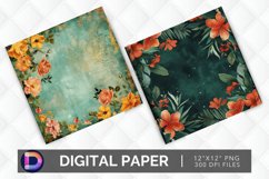 Flowers &amp; Foliage Digital Paper Product Image 1
