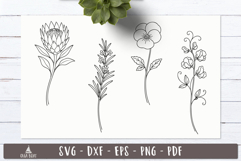 Flowers Garden SVG Floral Line art designs