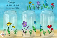 Flowers Glass Can Wrap Sublimation Design Product Image 1