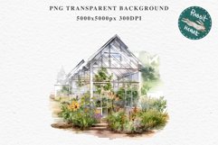 Flowers Glasshouse Garden Floral Clipart PNG Scrapbooking Art Watercolor Transparent wedding invitation shirt designs sublimation printable bloom architecture