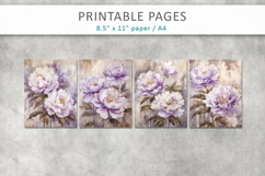 grunge floral junk journal, old paper Product Image 8