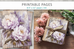 grunge floral junk journal, old paper Product Image 2