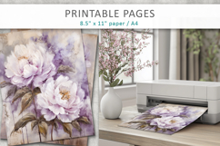 grunge floral junk journal, old paper Product Image 3