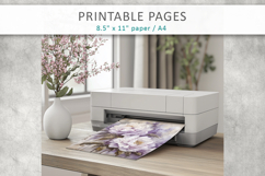 grunge floral junk journal, old paper Product Image 7