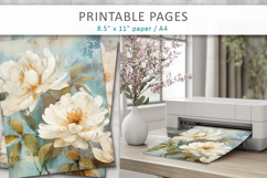 grunge floral junk journal, vintage peonies printables Product Image 4