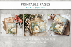 grunge floral junk journal, vintage peonies printables Product Image 7