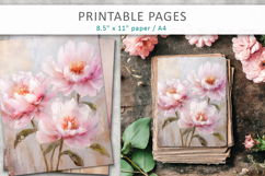 floral junk journal, grunge flower digital paper Product Image 1