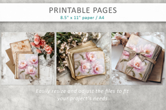 floral junk journal, grunge flower digital paper Product Image 6