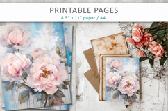 floral junk journal, floral paper Product Image 6