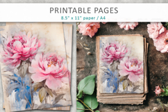 floral junk journal, floral scrapbook paper Product Image 1